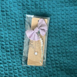 Purple Bow Beaded Bookmark gold