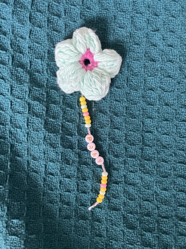 Crochet Flower teal Bookmark